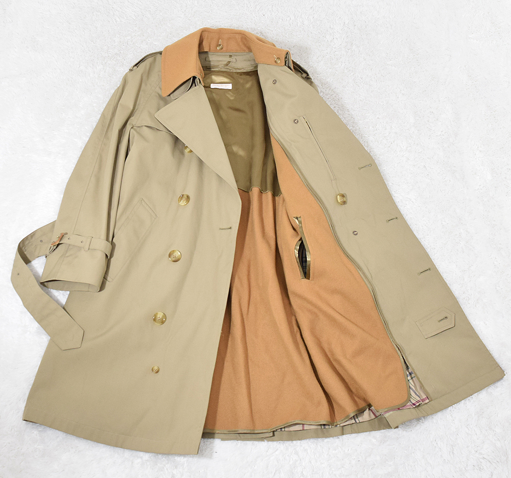 奇跡 デッド級 70s 80s USA製 ブルックスブラザーズ Brooks Brothers TRENCH21型 付け襟 ライナー付 トレンチコート ビンテージ 36SHORT