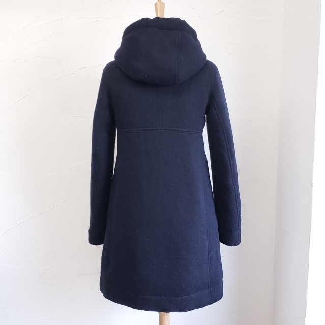 ateteadd knitted duffle design down long coat 40 navy with a hood . duffle coat 