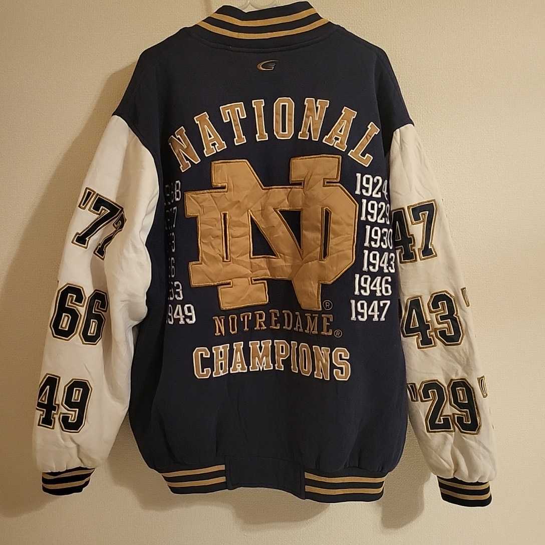 GⅢ　SPORTS NOTREDAME ノートルダム　大学　カレッジ　ロゴ　CHAMPION スタジャン ジャケット　jacket