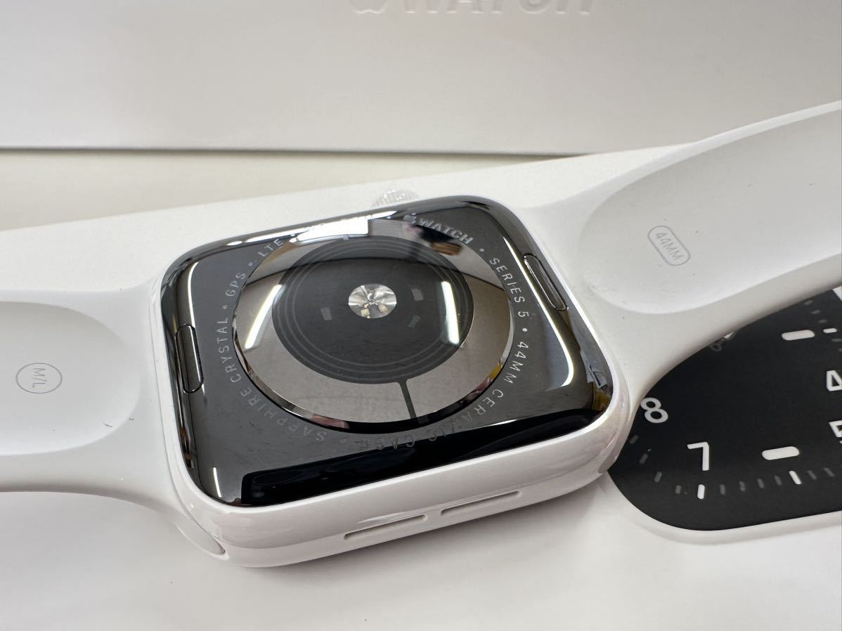 ☆即決 美品 バッテリー93％ レア ホワイトセラミック Apple Watch series5 Edition 44mm アップルウォッチ  GPS+Cellular エディション 872