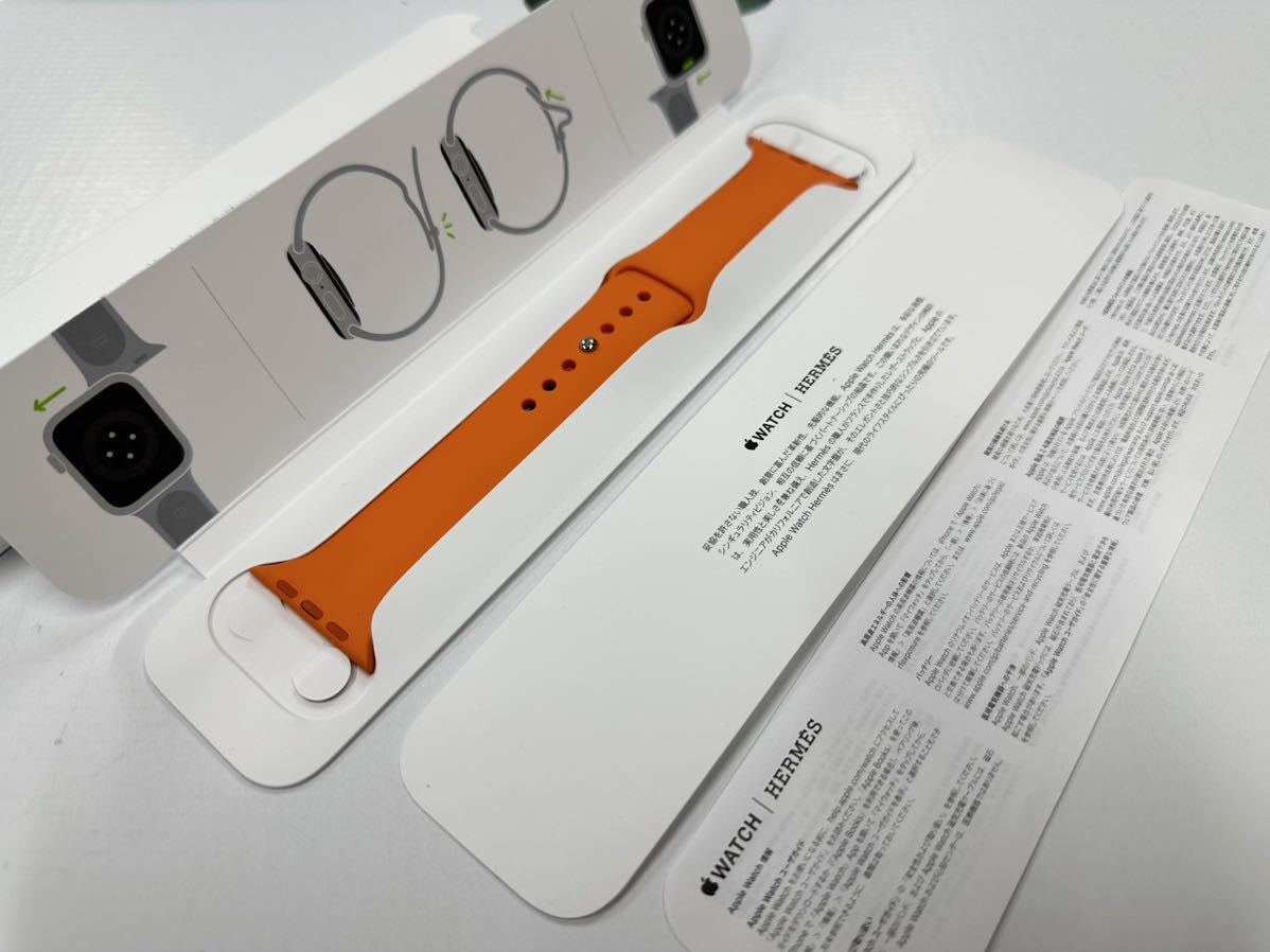 ☆即決 美品 Apple Watch HERMES 限定 オレンジ スポーツバンド 45mm