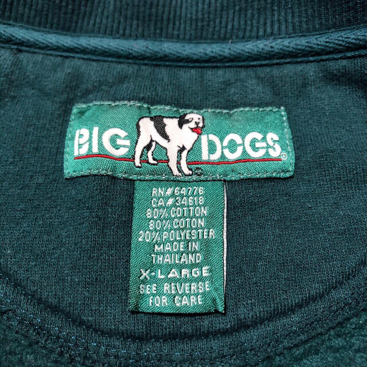 【ビッグドッグス】ドッグ柄入りティアラ刺繍ビッグロゴVネックスウェット　BIG DOGS