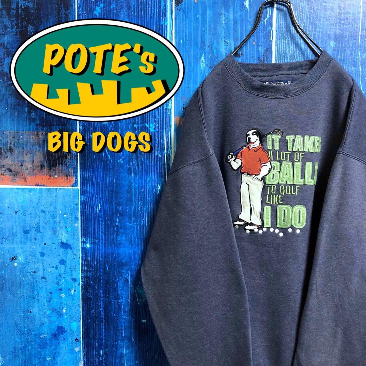 【ビッグドッグス】トレーニングゴルファードッグ柄刺繍ビッグロゴスウェット　BIG DOGS