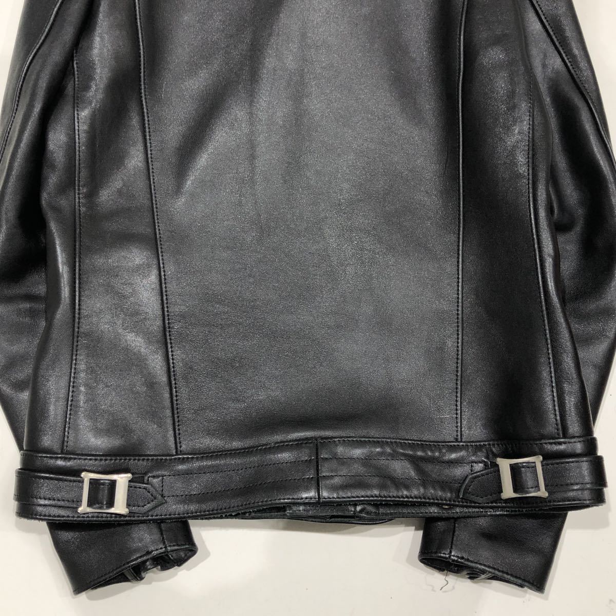 【Leather Wear】666 ダブルライダースジャケット 34 03-6804-6486 牛革 レザー 日本製 ブラック ts202212_画像7