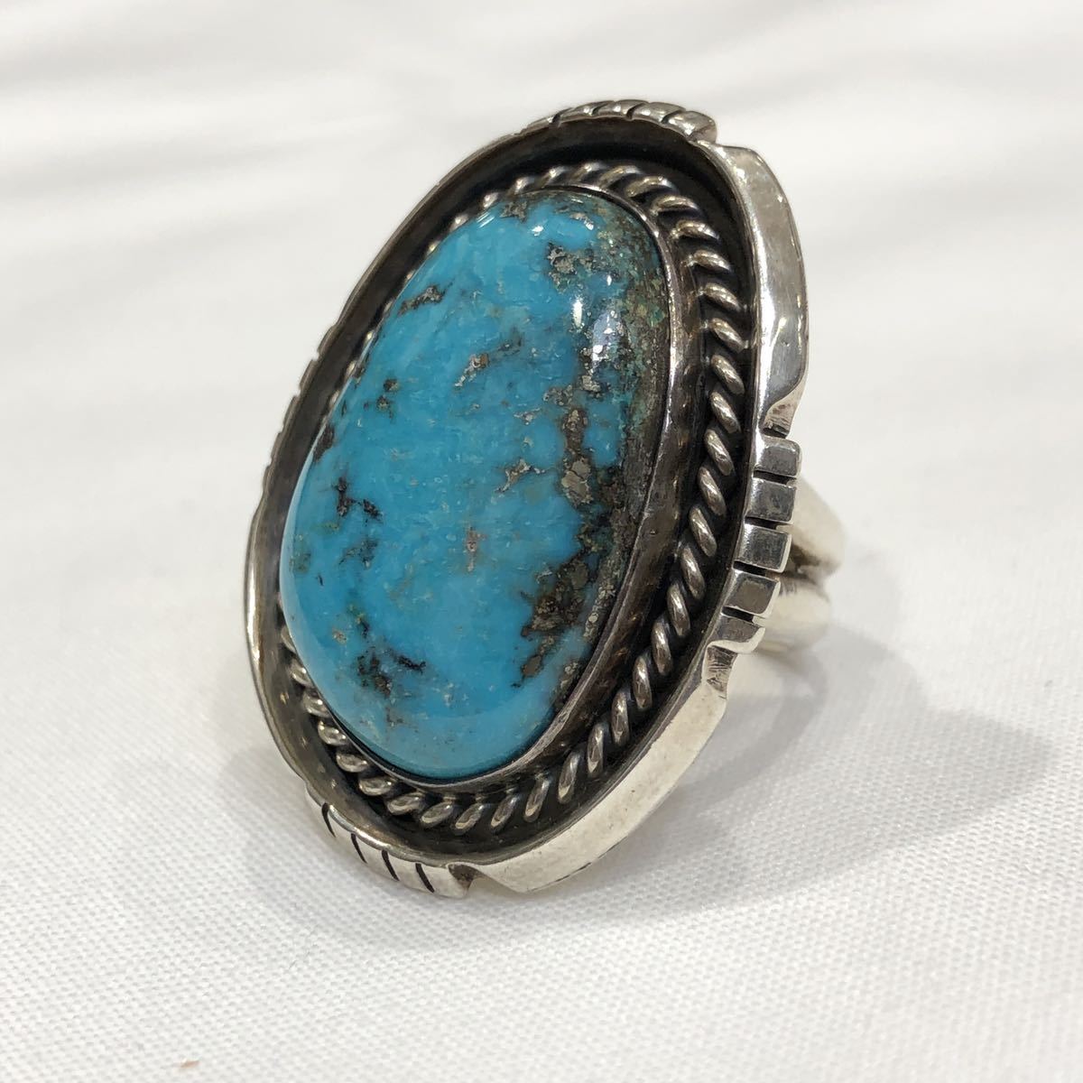  Navajo ring RT sculpture Indian jewelry silver 11 number turquoise Navajo group ring accessory ts202211