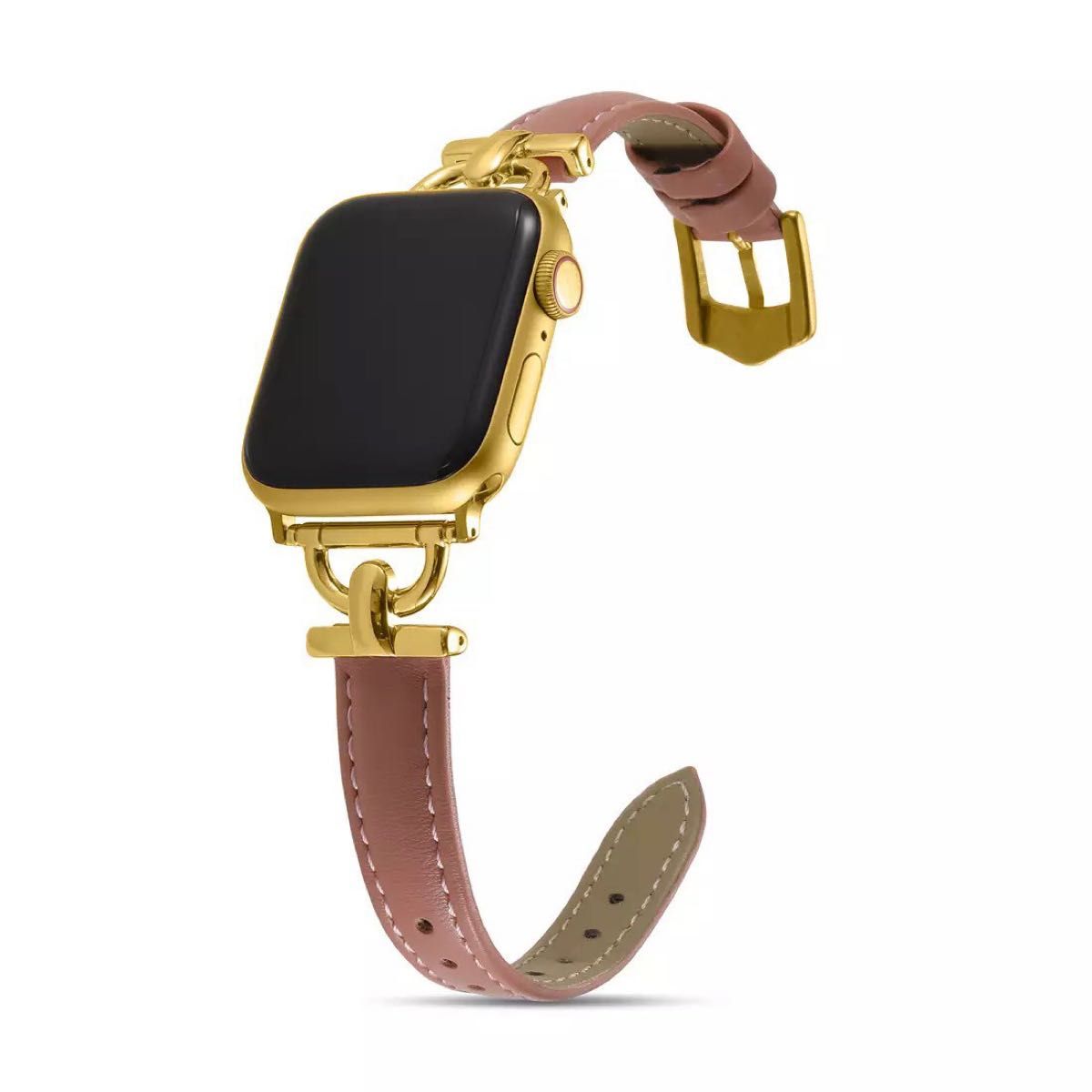 有名な高級ブランド Apple Watch チェーンレザーベルト ローズ ホワイト 38〜41㎜