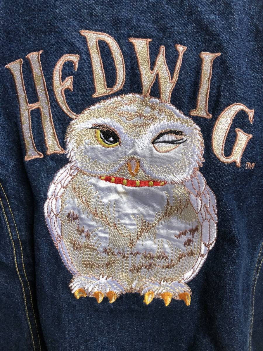 ハリーポッター　デニムジャケット（ジュニアサイズのL(14-16）)harrypotter HEDWIG ふくろう刺繍　フクロウ_画像10