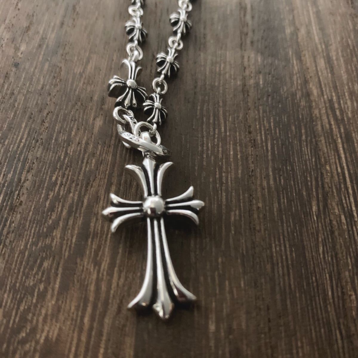 クロスネックレス タイニー クロス チェーン ペンダントトップ SILVER925刻印 CHROME HEARTS クロムハーツ 風 65cm