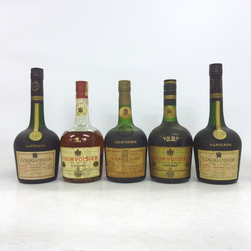 クルボアジェ ナポレオン/スリースター リュクス/ナポレオン 旧ラベル/VSOP 旧ラベル 5本セット 700ml 箱なし