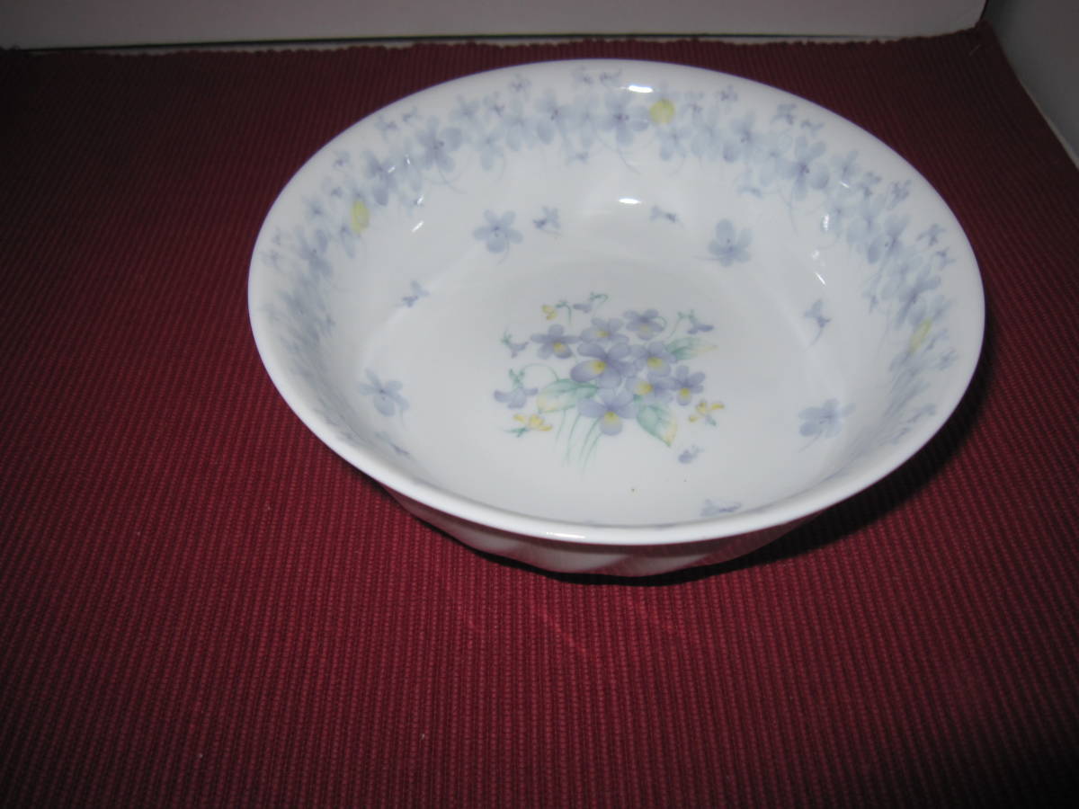 ** unused goods Showa Retro white ground flower muffle painting bowl * small bowl diameter 17 centimeter MARUA Aoi China box equipped ceramics antique practical use possible **