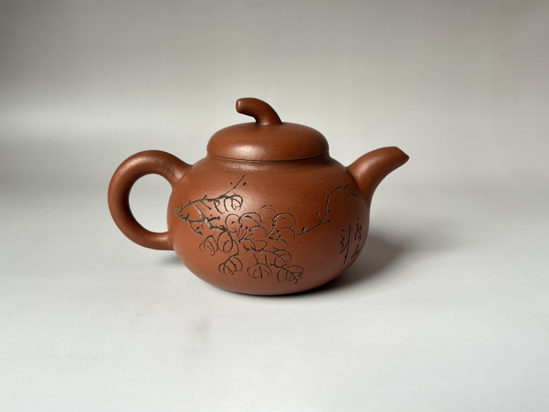 ZA0000163 中国唐物 秘蔵逸品 紫砂壺 茶道具 高さ8.5 直径14.5 口径5 