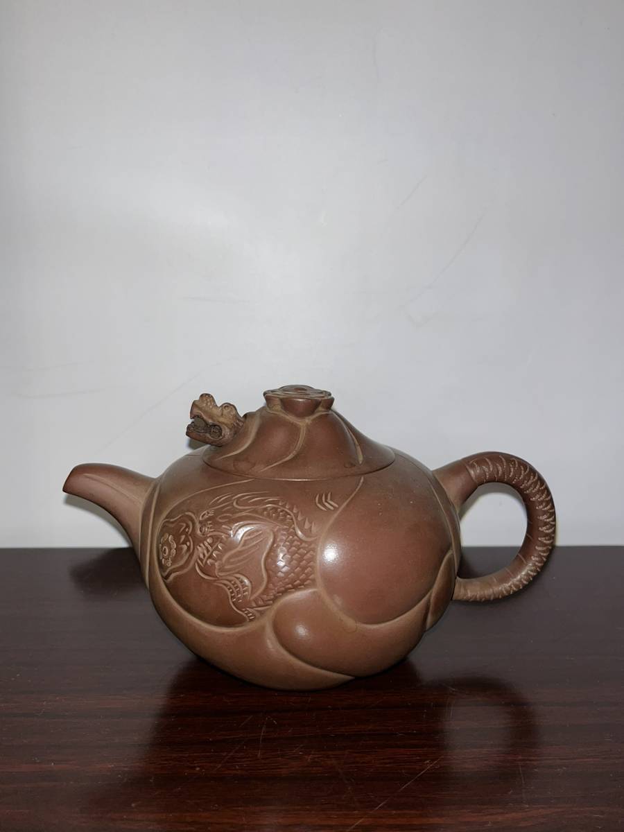 ZA0000136 中国唐物 秘蔵逸品 紫砂壺 茶道具 高11 直径20 口径7 底径