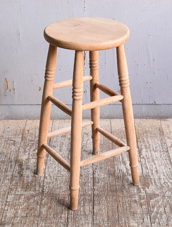 イギリス アンティーク家具 木製 ハイスツール　 椅子 11394