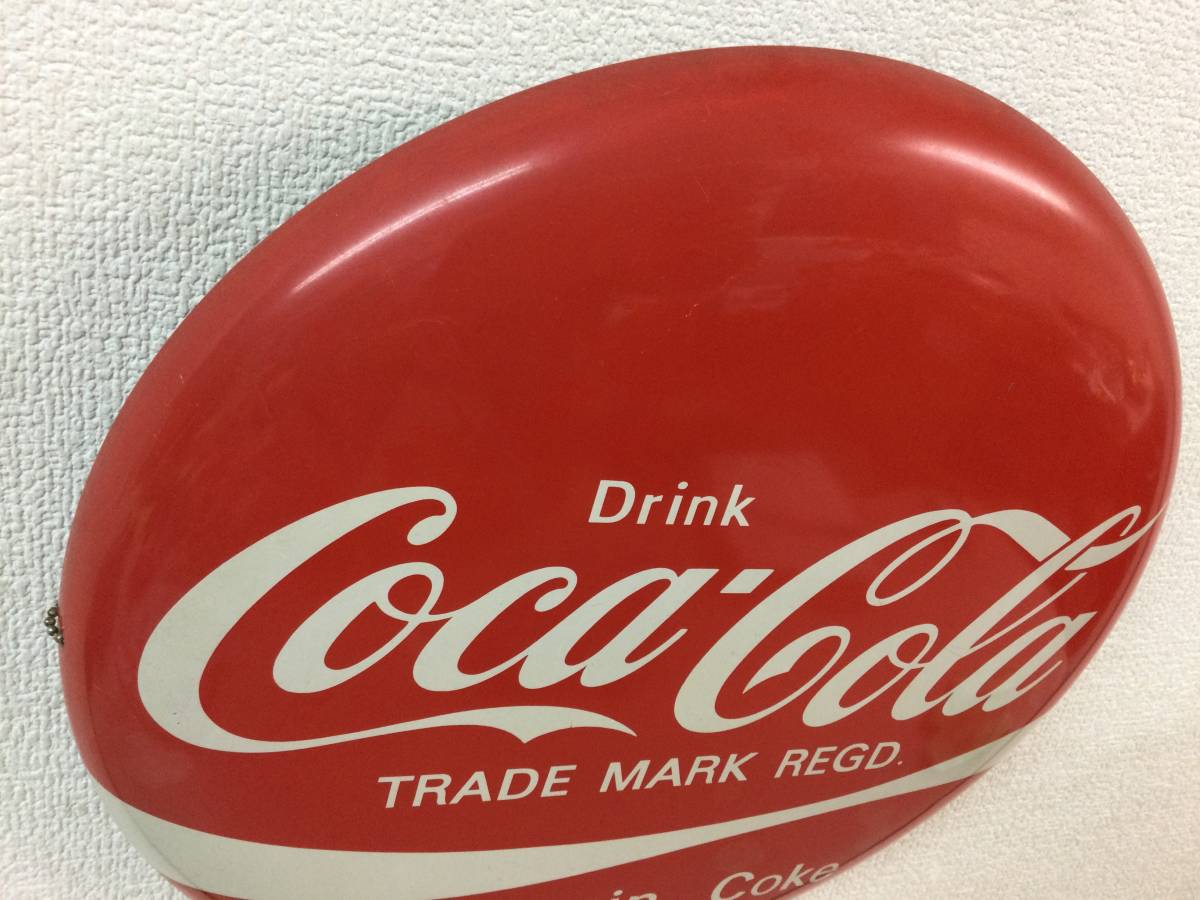 Coca-Cola コカ・コーラ ホーロー看板 ブリキ 看板 ボタン 丸型 