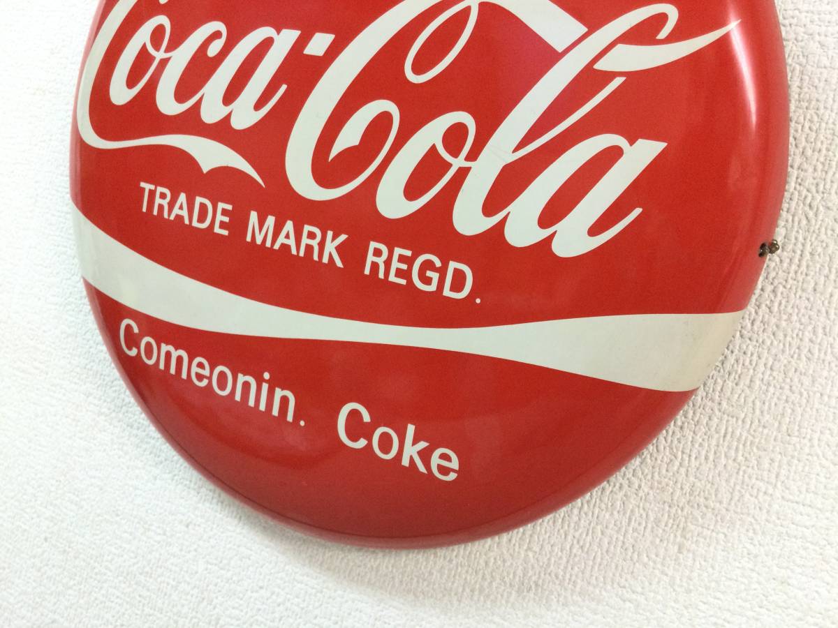 Coca-Cola コカ・コーラ ホーロー看板 ブリキ 看板 ボタン 丸型 