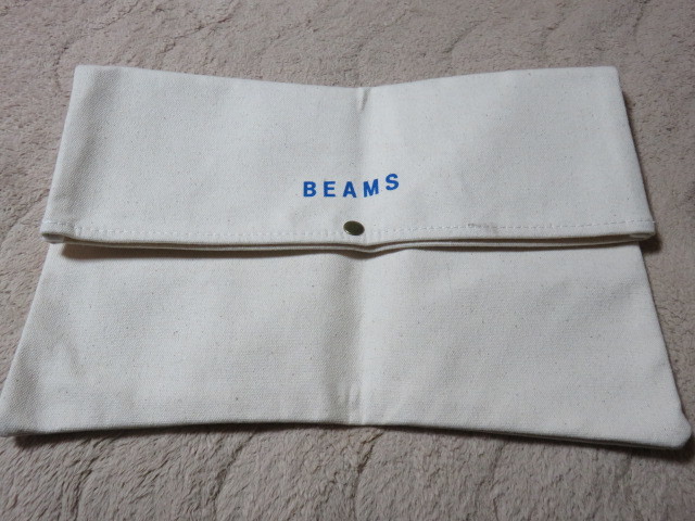 BEAMS Beams bag pouch bag thick. cloth use firmly is doing size 235~355-235. button unused 