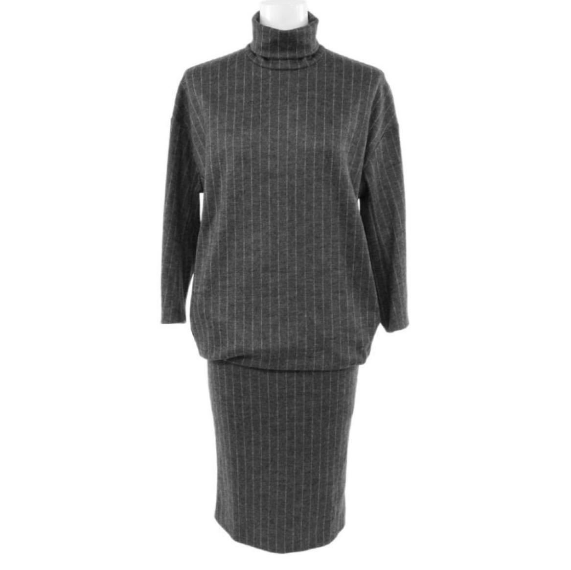 セットアップ beautiful people/ビューティフルピープル/ストライプジャージーワンピース/size36/グレー Mサイズ セットアップ beautiful people/ビューティフルピープル/ストライプジャージーワンピース/size36/グレー Mサイズ