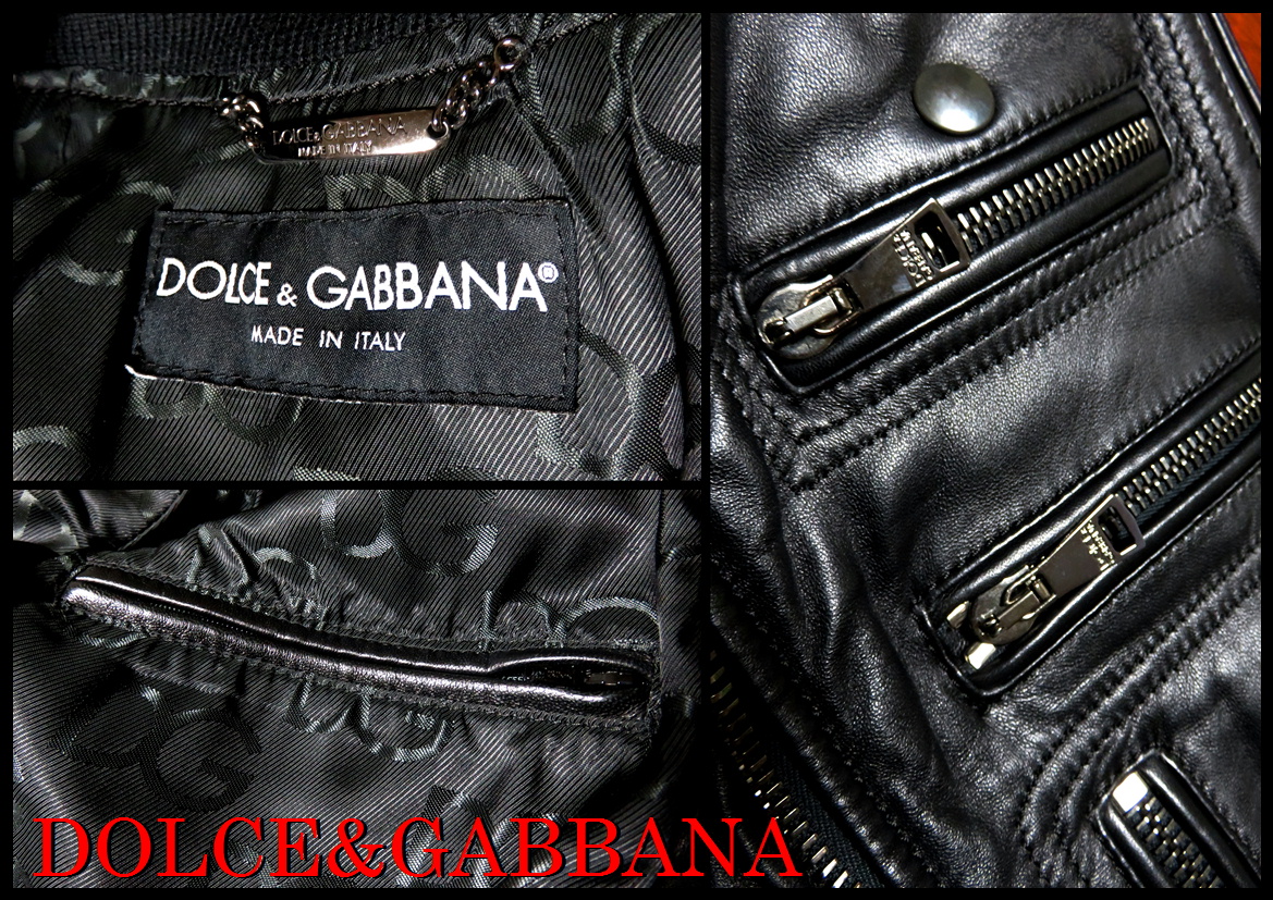 DOLCE&GABBANA マルチポケット レザージャケット ライダース DOLCE&GABBANA マルチポケット レザージャケット ライダース