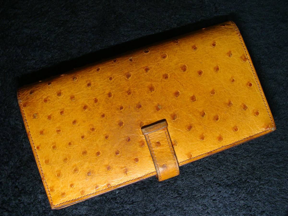 HERMES エルメス オーストリッチ レザー ベアン スフレ HERMES エルメス オーストリッチ レザー ベアン スフレ