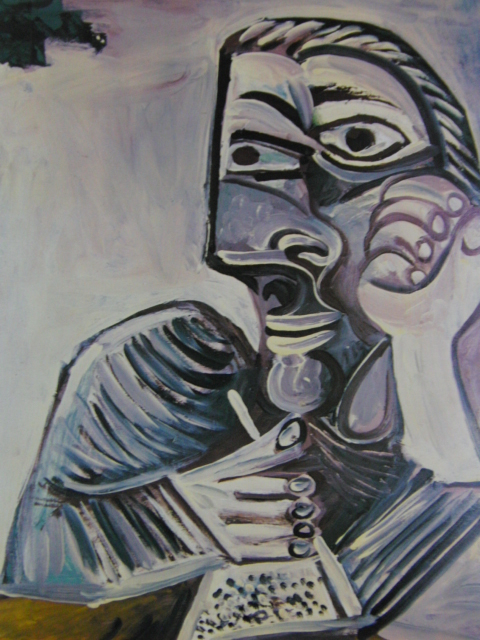 ピカソ(PICASSO)【筆を休めてもの想いにふける男】、高級画集画 Yahoo!オークション - ピカソ(PICASSO)【筆を休めてもの想いに