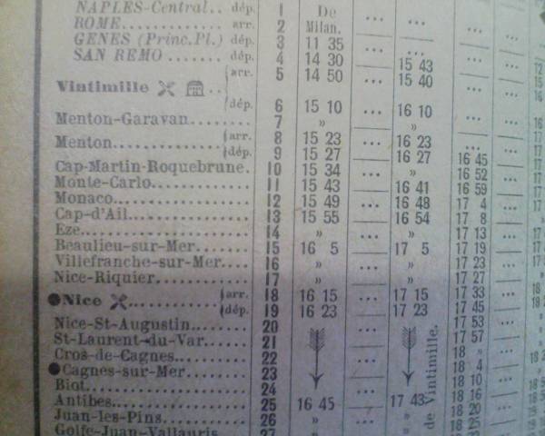 1931年のフランス時刻表 パリ~リヨン間 その周辺?(傷み多し) 1931年のフランス時刻表 パリ~リヨン間 その周辺?(傷み多し)