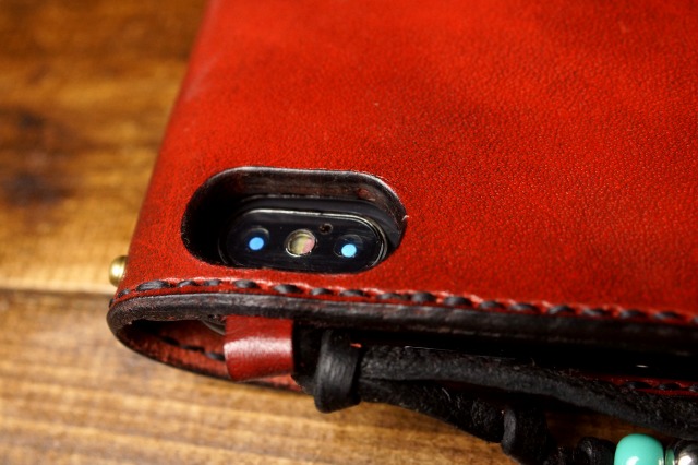 ハンドメイド サドルレザー iPhone X ケース ビンテージ染めバー ハンドメイド サドルレザー iPhone X ケース ビンテージ染めバー