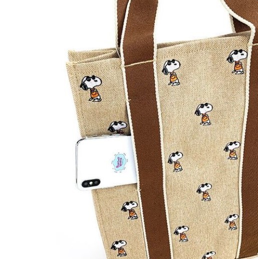 スヌーピー SNOOPY ルートート ROOTOTE コラボ スクエア トートバッグ ベージュ 刺しゅう サングラス 厚手トート 可愛いバッグ おしゃれ_画像5