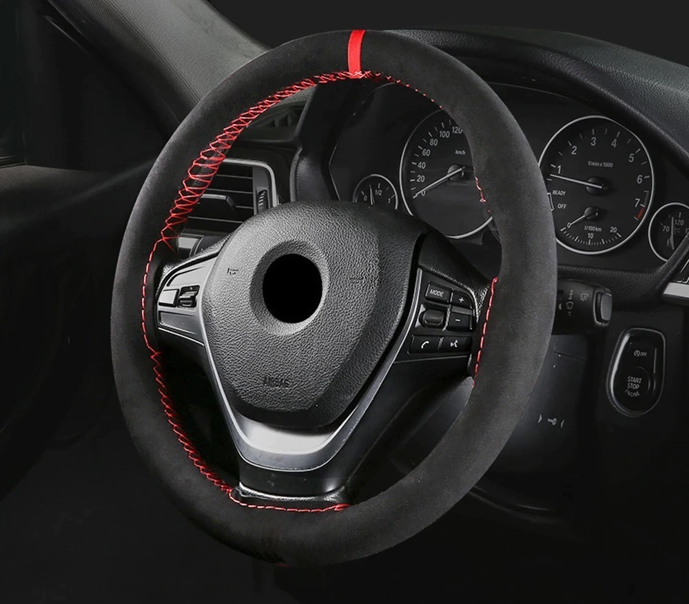  suede steering wheel cover Legacy Levorg BRZ WRX steering wheel cover hand .. high quality impact absorption slipping prevention Subaru 