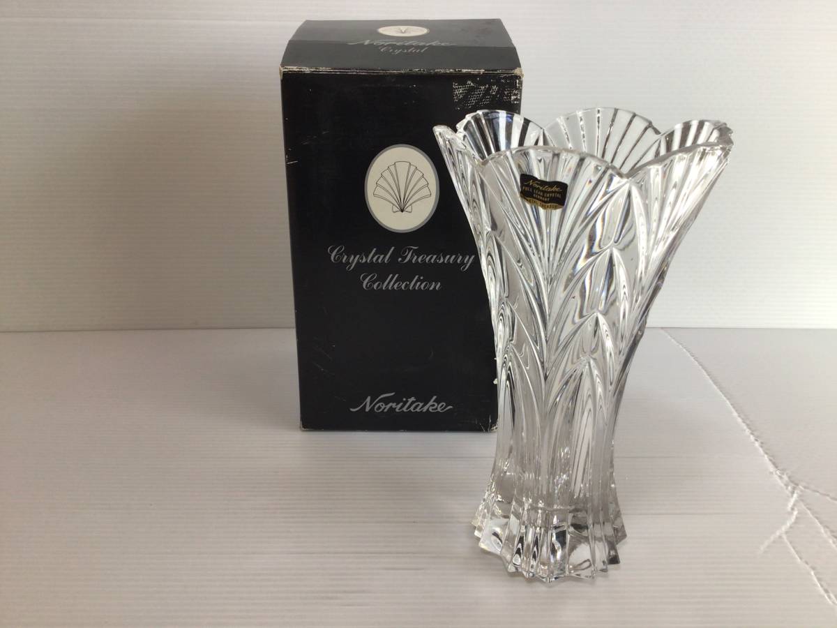 C328 新品　未使用　Noritake Crystal/ノリタケ クリスタル　花瓶　フラワーベース　Tall Vase 10 1個　901/761 箱入_画像1