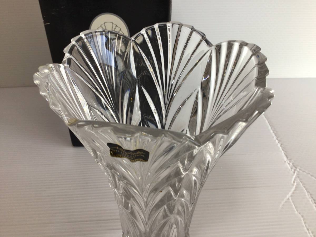 C328 新品　未使用　Noritake Crystal/ノリタケ クリスタル　花瓶　フラワーベース　Tall Vase 10 1個　901/761 箱入_画像4