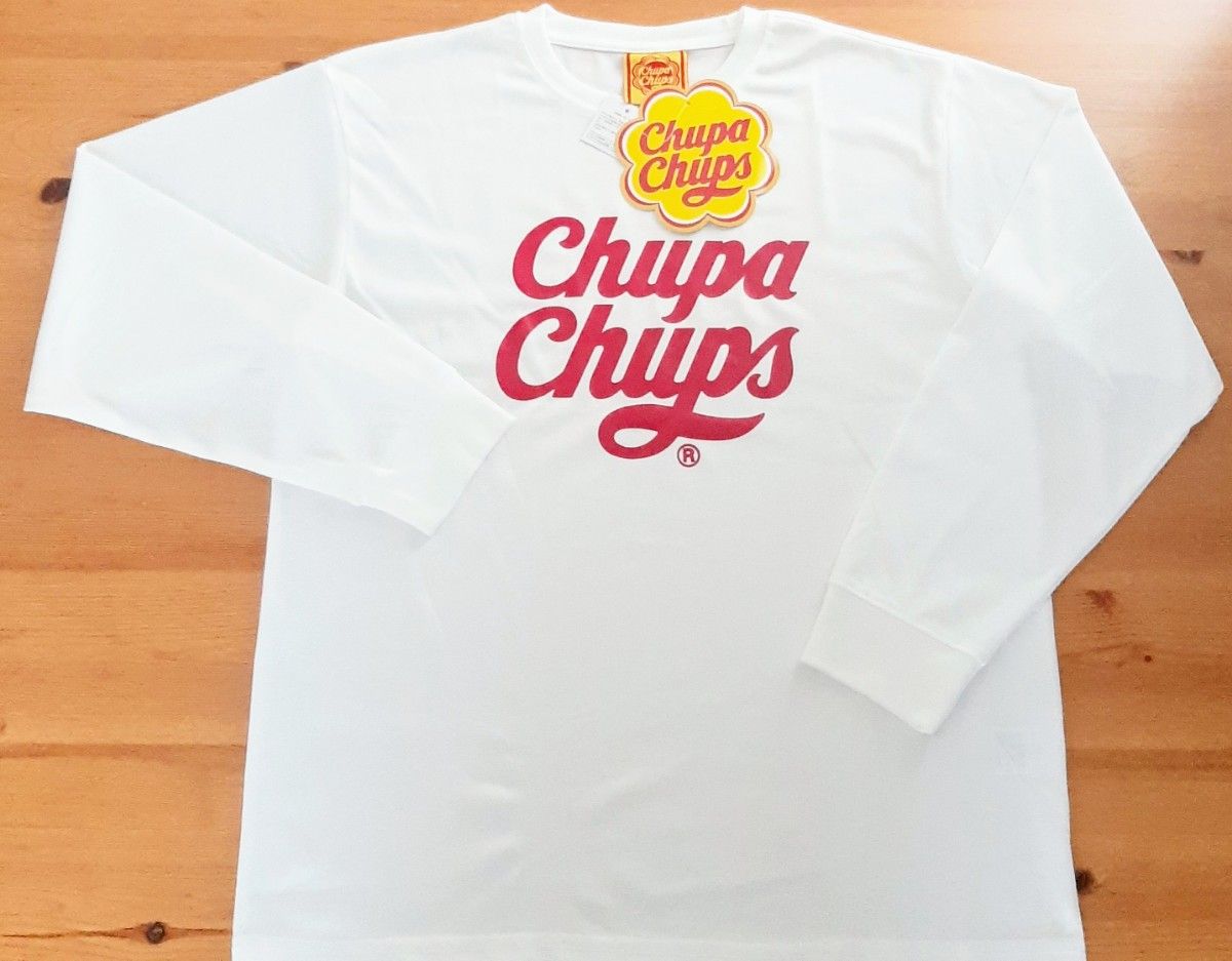 【新品・未使用・タグ付】ChupaChups チュッパチャプス ロゴ ロンT L