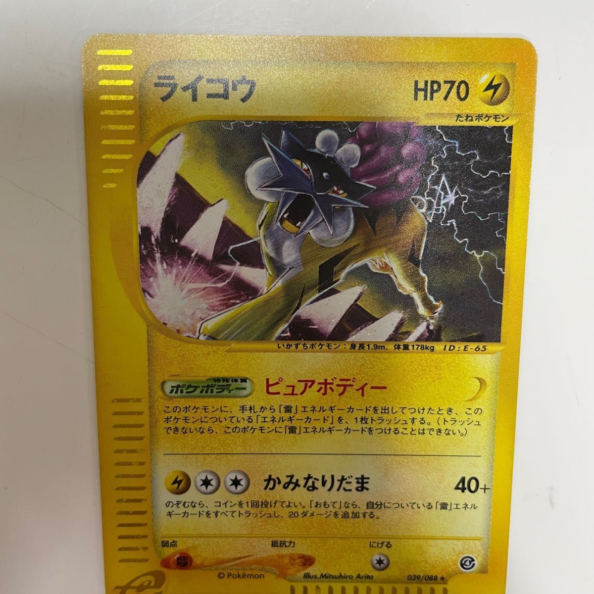 ポケモンカード　ライコウ　ピュアボディ　eシリーズ