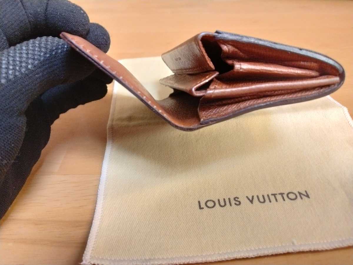中古 LOUIS VUITTON ルイヴィトン もの 小銭入れ カードケース 保存袋付き Louis Vuitton coin & cardcase 送料無料_画像7
