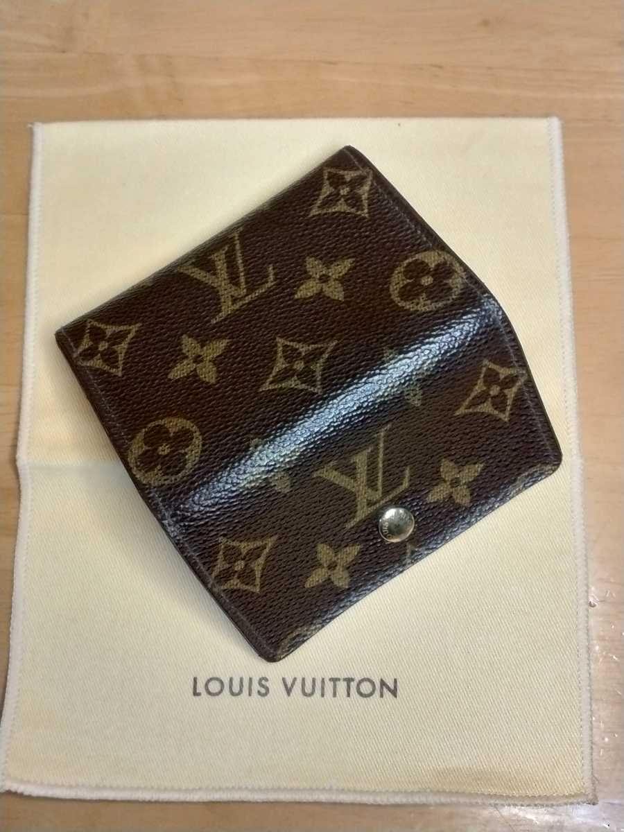 中古 LOUIS VUITTON ルイヴィトン もの 小銭入れ カードケース 保存袋付き Louis Vuitton coin & cardcase 送料無料_画像3