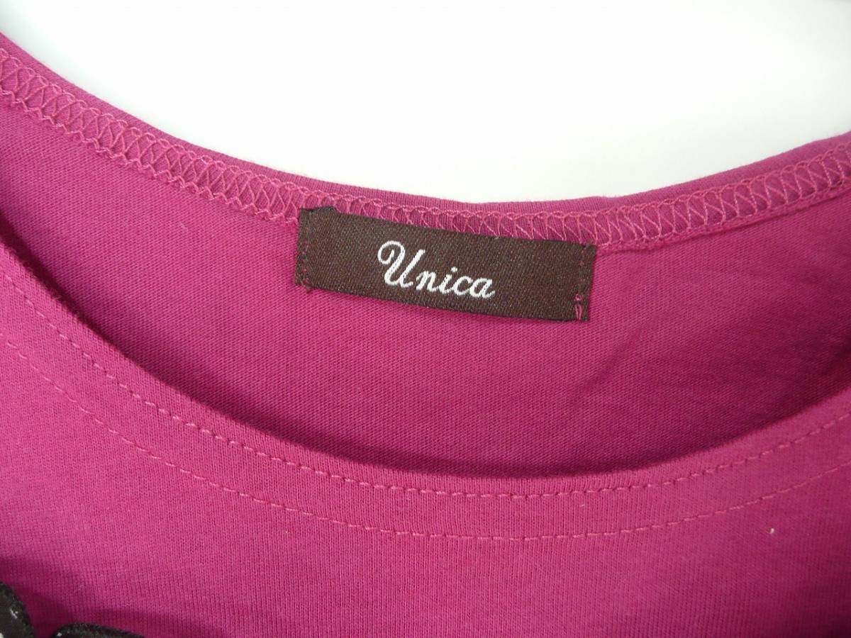 (≧▽≦)♪ UNICA ユニカ キッズ 女の子 オフショルダー ノースリーブ Tシャツ 高級ブランド 可愛い フリル 半袖 快適 紫 XS 150 極美品_画像5