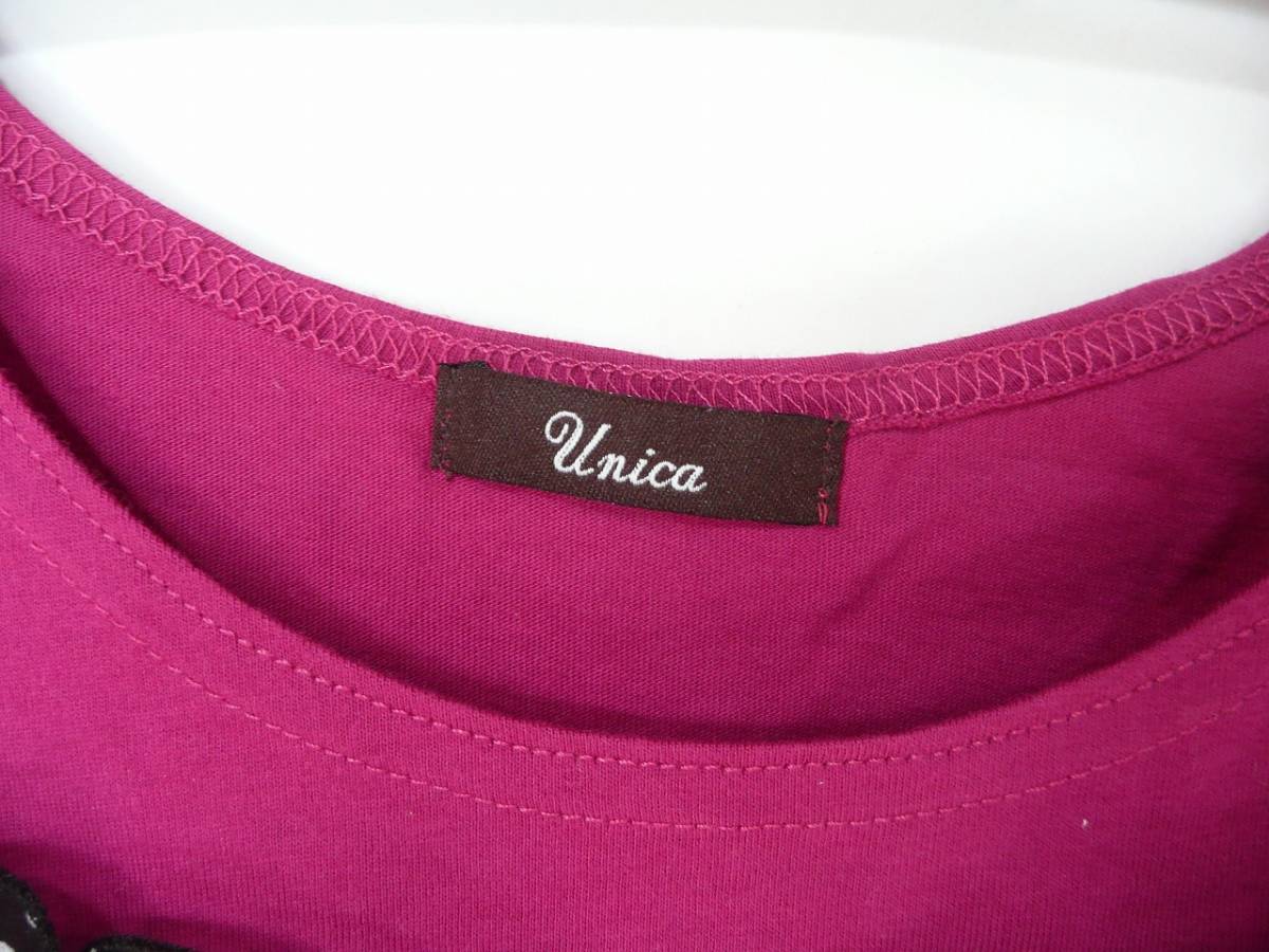 (≧▽≦)♪ UNICA ユニカ キッズ 女の子 オフショルダー ノースリーブ Tシャツ 高級ブランド 可愛い フリル 半袖 快適 紫 XS 150 極美品_画像6
