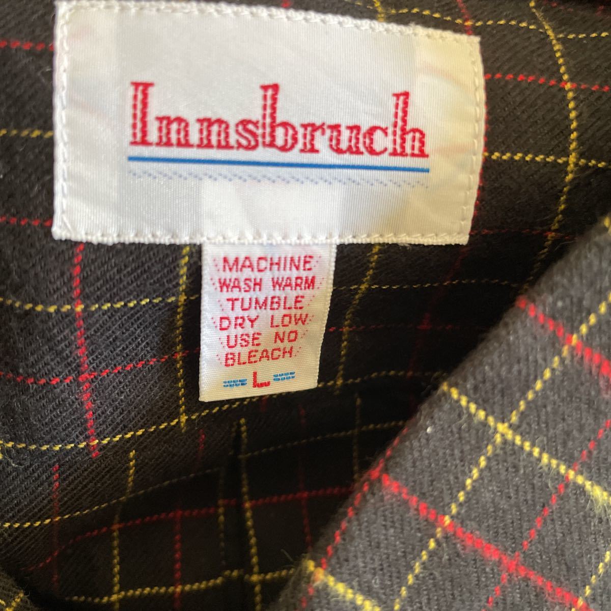 未使用品　innsbruch ネルシャツ 新品 チェックシャツ ボタンダウンシャツ サイズL 長袖シャツ シャツギンガムチェック チェック柄 茶