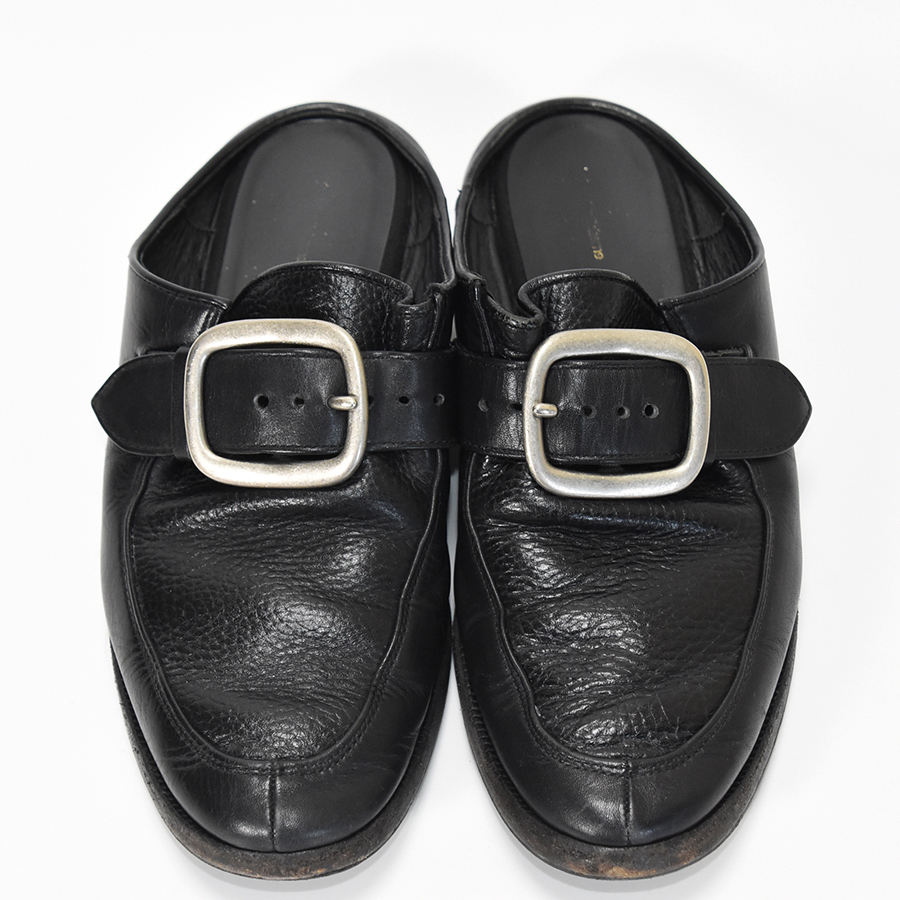 【Bランク】Hender Scheme エンダースキーマ レザー ベルト シューズ サボ サンダル ミュール 革靴 メンズ 黒 ブラック_画像2