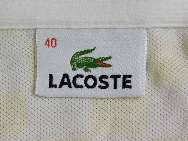 ラコステLACOSTE■日本製 コットン 半袖ポロシャツ ブロックチェック柄 プルオーバー■40■イエロー×ホワイト　ゴルフウェア※2414024_画像4