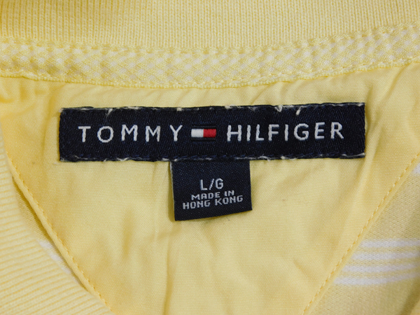 トミーヒルフィガーTOMMY HILFIGER■半袖ポロシャツ ボーダー プルオーバー■L/G■イエロー×ホワイト※2414017_画像4