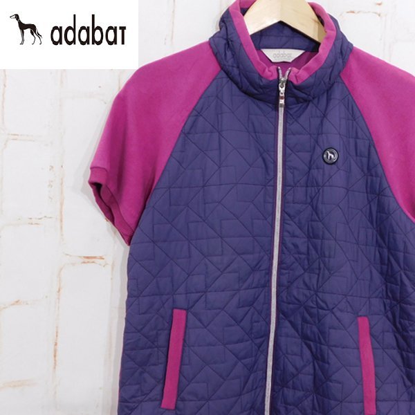  Adabat adabat# short sleeves Zip jacket #40# purple la gran lady's Golf wear old clothes *1415299