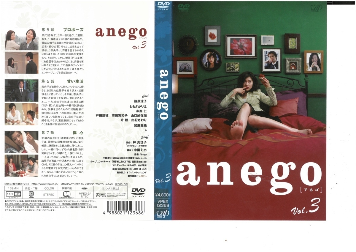 anego「アネゴ」Vol.３　篠原涼子 / ともさかりえ / 赤西仁　DVD_画像1