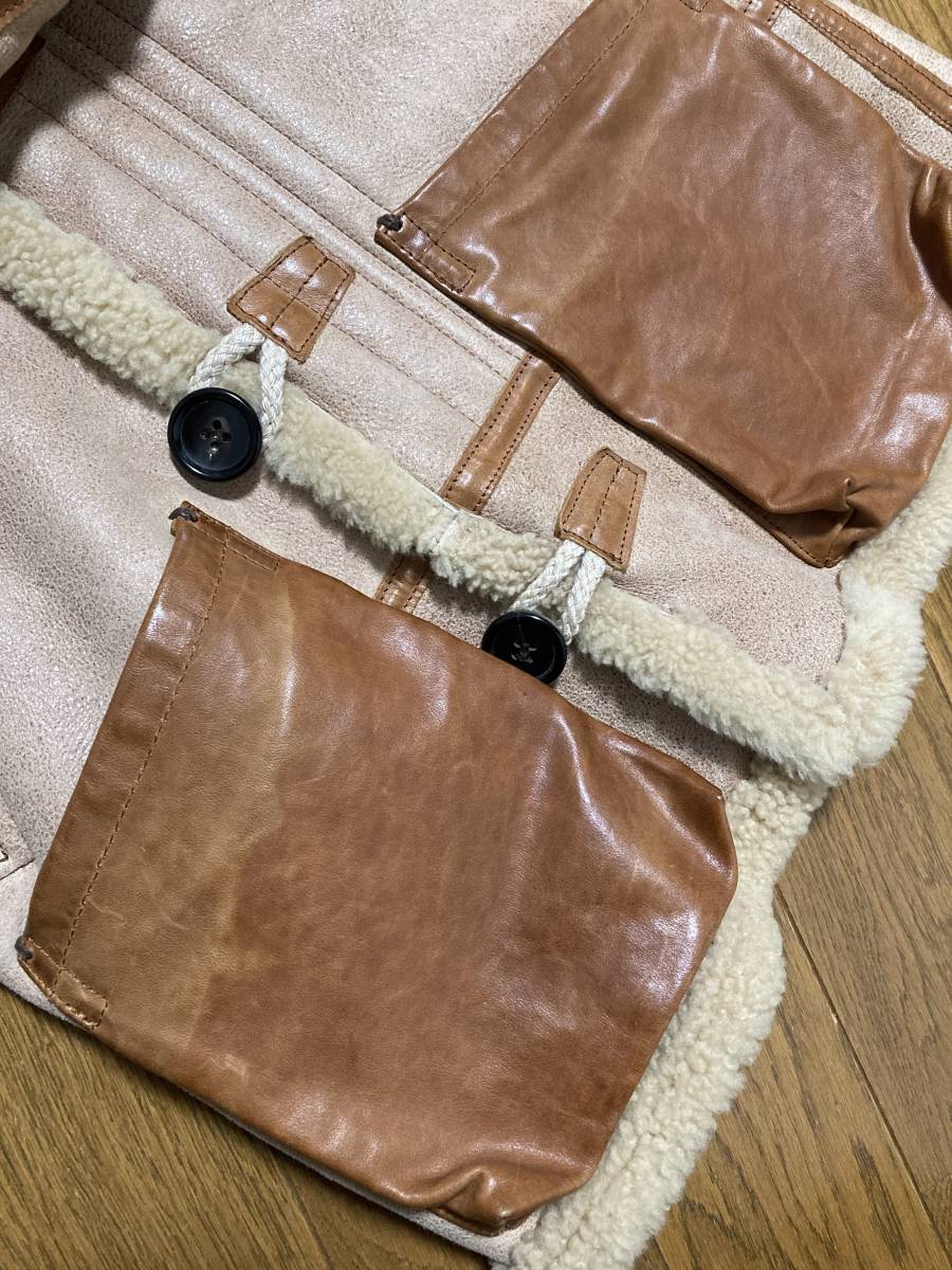 [VISVIM] 10AW 定価42万 初代 HUDSON JACKET SHEEPSKIN シープムートンコート レザージャケット S ライトブラウン 羊革 ハドソン ビズビム_画像4