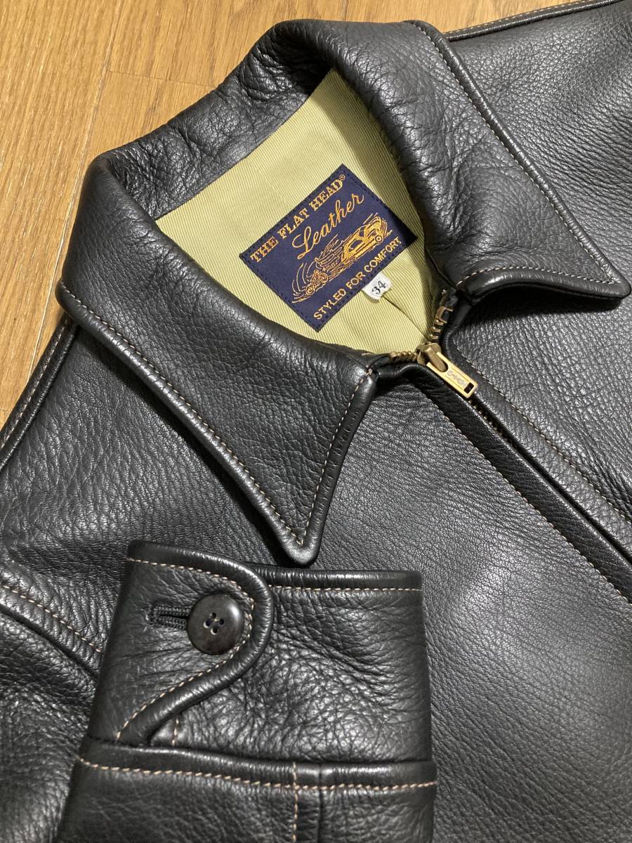 税込 美品 THE FLAT HEAD 定価187,000 ディアスキン スポーツレザー