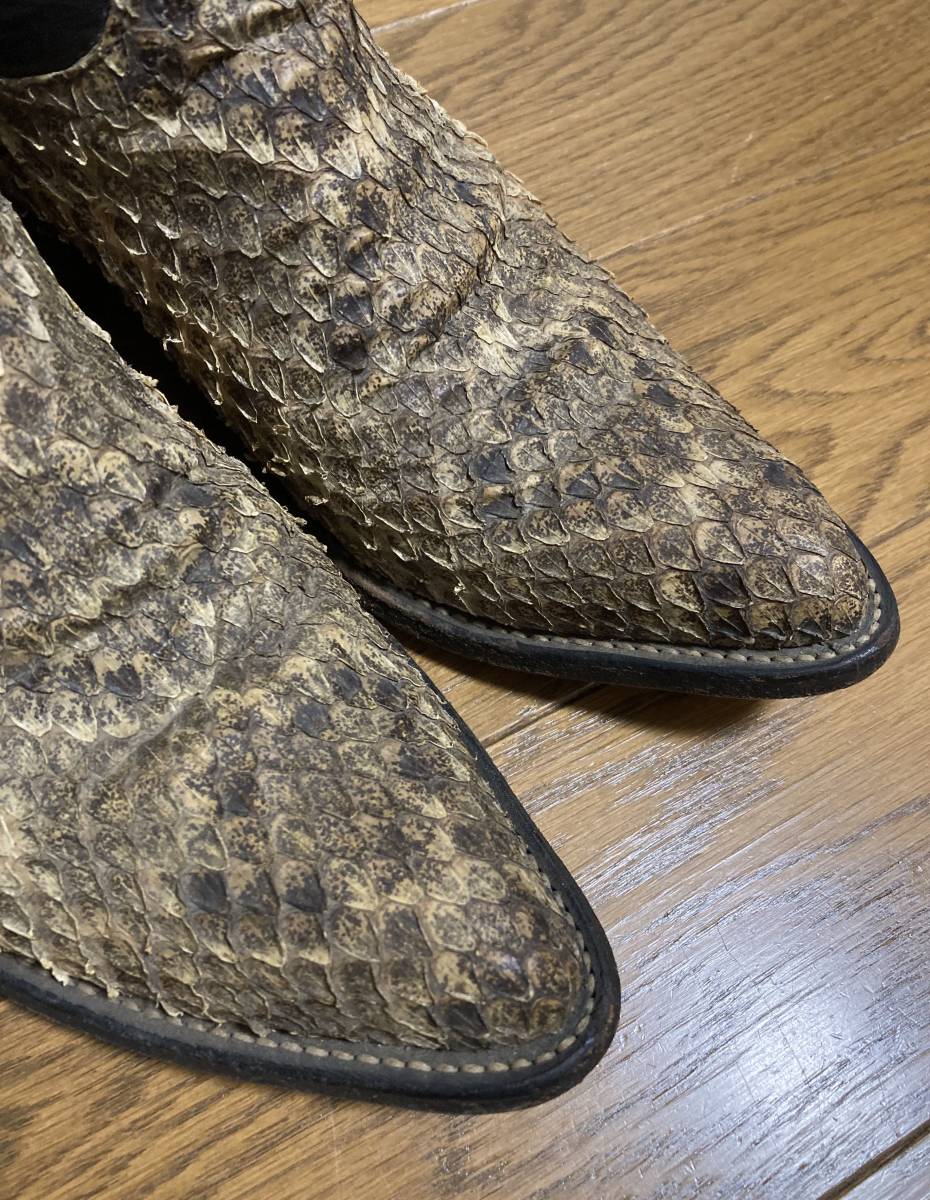 [Tony Lama] python leather to rival embroidery leather western boots 7E. leather original leather USA made Tony Lama 