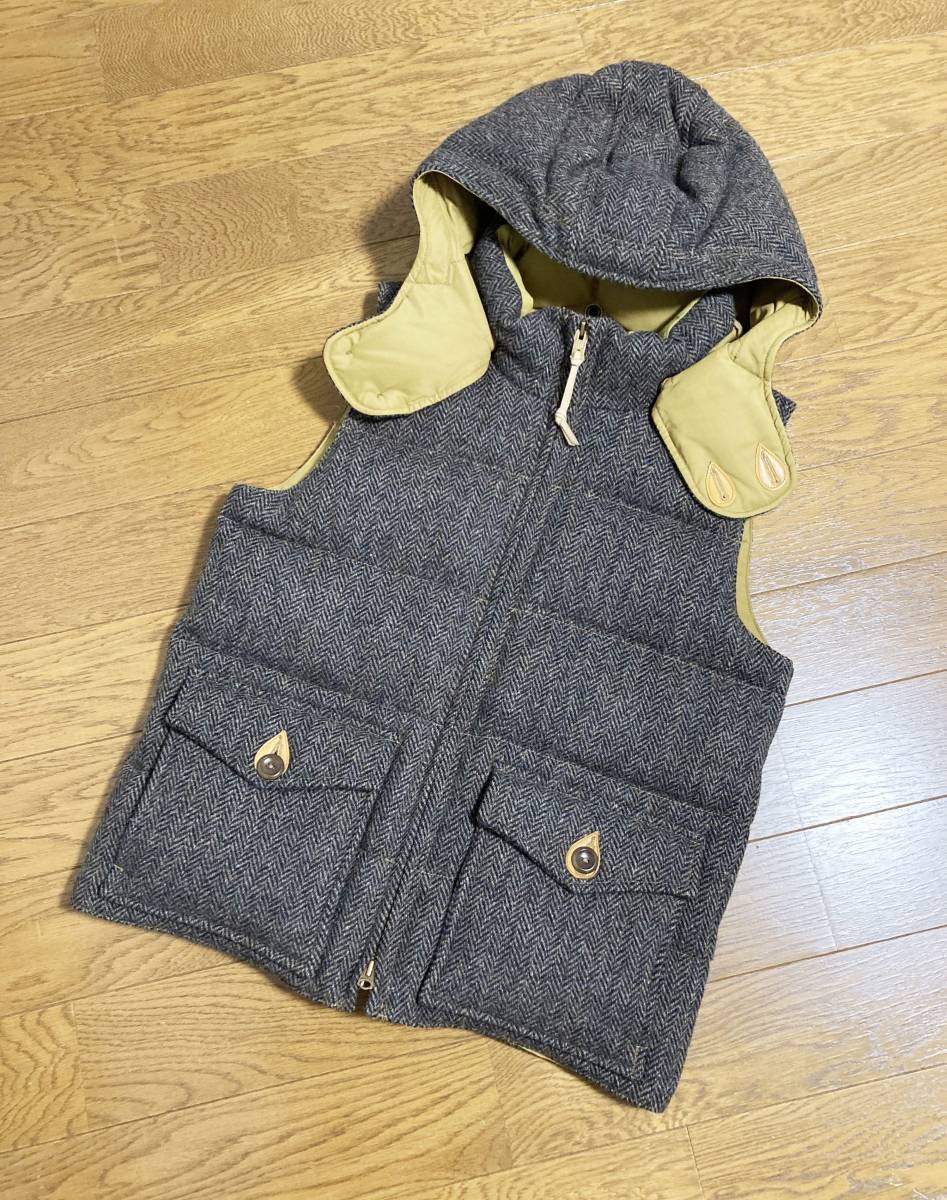 [JELADO×COLIMBO] 定価50,380 HARRIS TWEED DOWN VEST ウール ダウンベスト M ジェラード JGW-1004 コリンボ_画像1