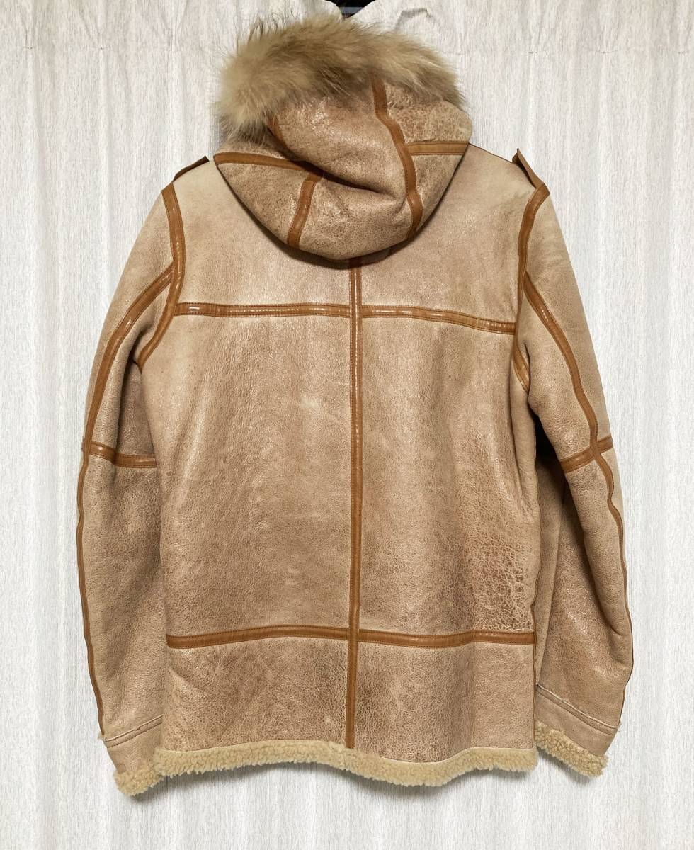 [VISVIM] 10AW 定価42万 初代 HUDSON JACKET SHEEPSKIN シープムートンコート レザージャケット S ライトブラウン 羊革 ハドソン ビズビム_画像2