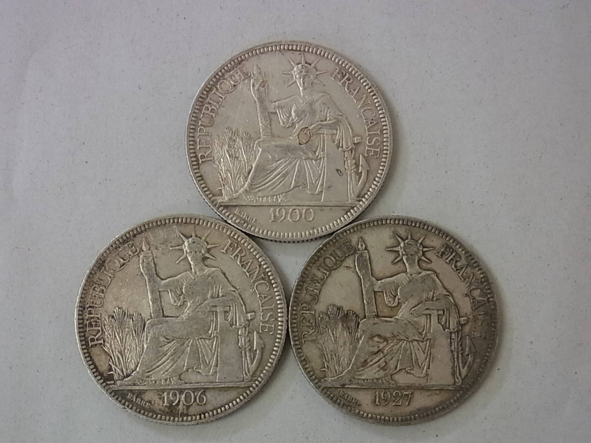 フランス領インドシナ1ピアストル銀貨 貿易銀 1900 - 通販