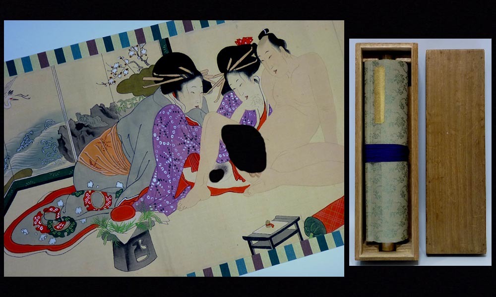 虹*堂様 春画 Yahoo!オークション - 【夢たま】真筆 極彩色密画 時代春画 十二