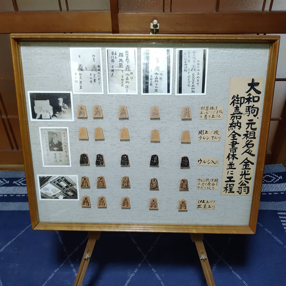 うぶだし大珍品大和駒元祖名人金光翁の将棋全書体並工程標本額_画像1